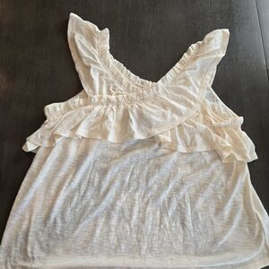 Maurices Cream Ruffle Tank Top